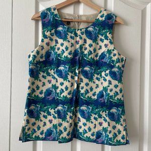NWT Talbots Silk/Cotton Blend Sleeveless Floral Top Size 8